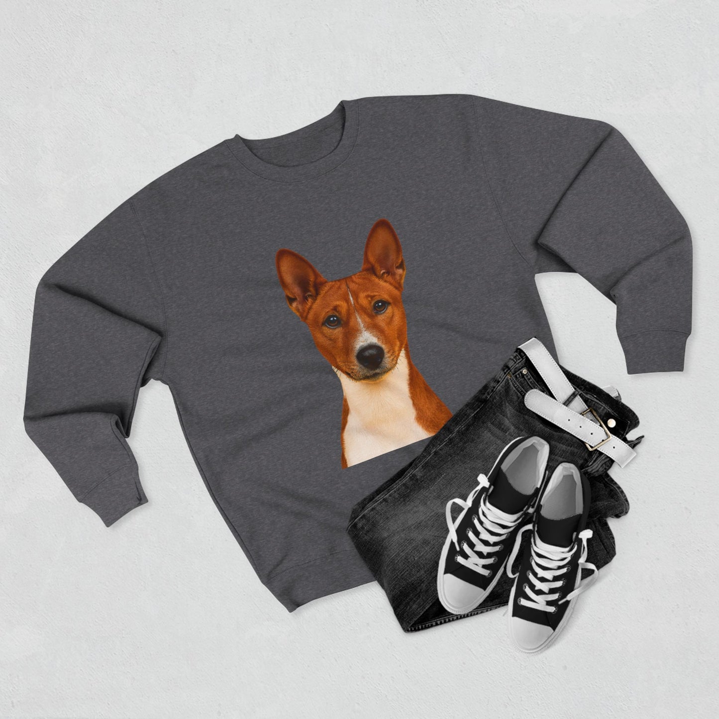 Basenji Head Unisex Crewneck Sweatshirt