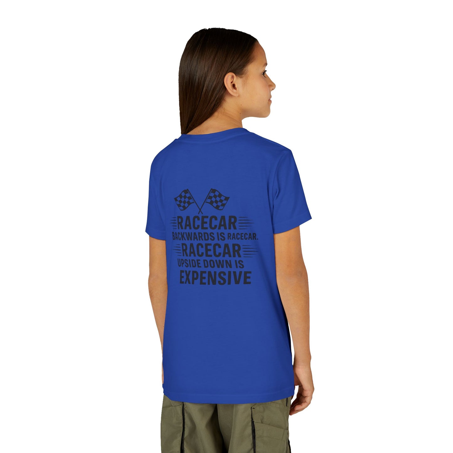 Racecar Backwards Youth Unisex Short Sleeve Crewneck Tee
