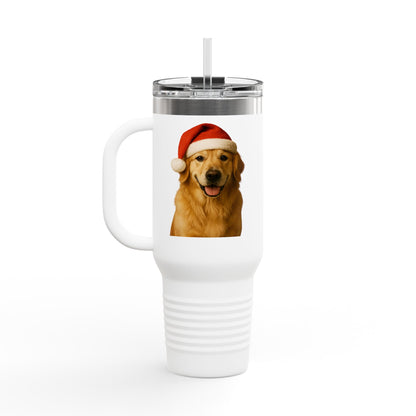 Santa Paws Golden Insulated Travel Mug