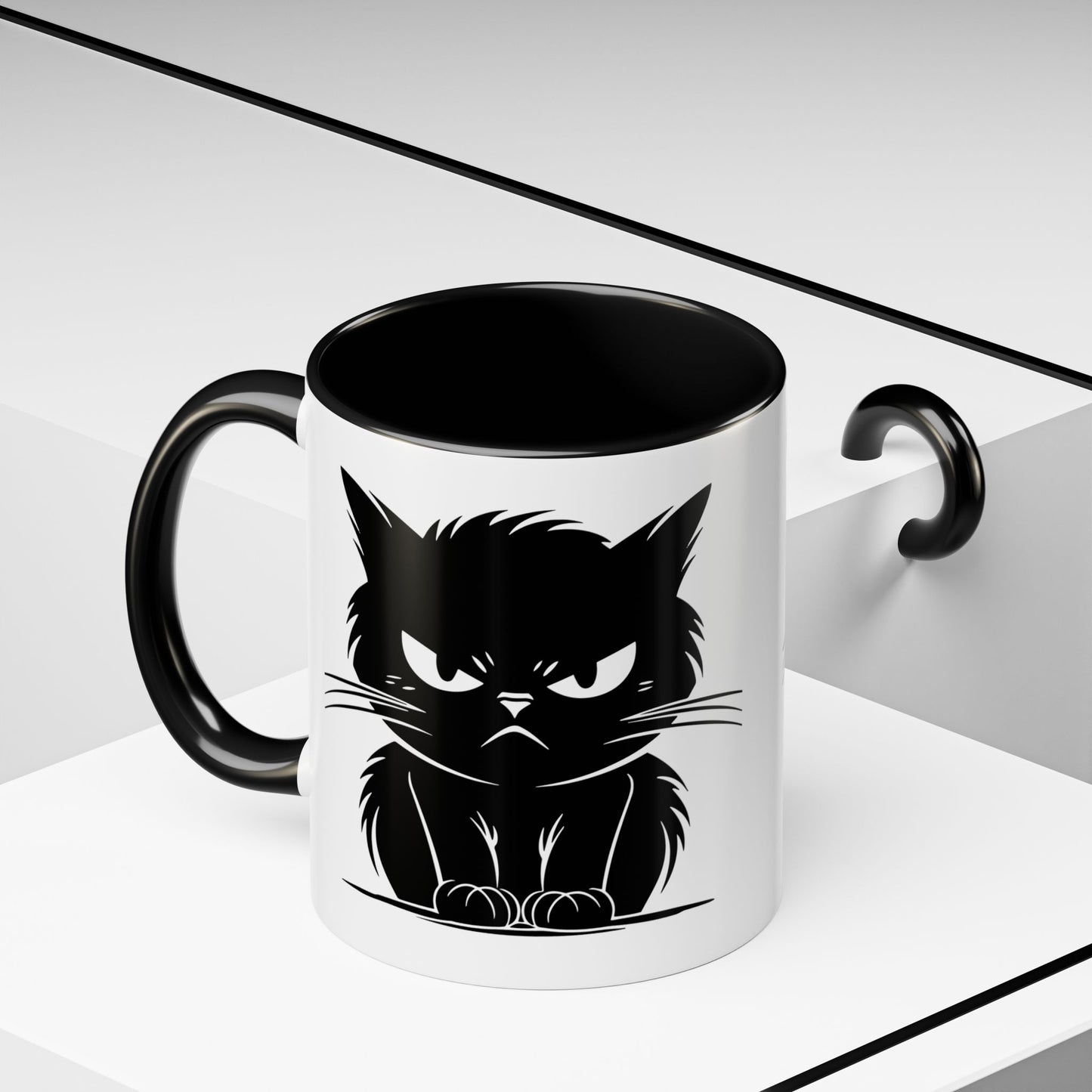 Angry Cat 2-Tone Coffee Mug