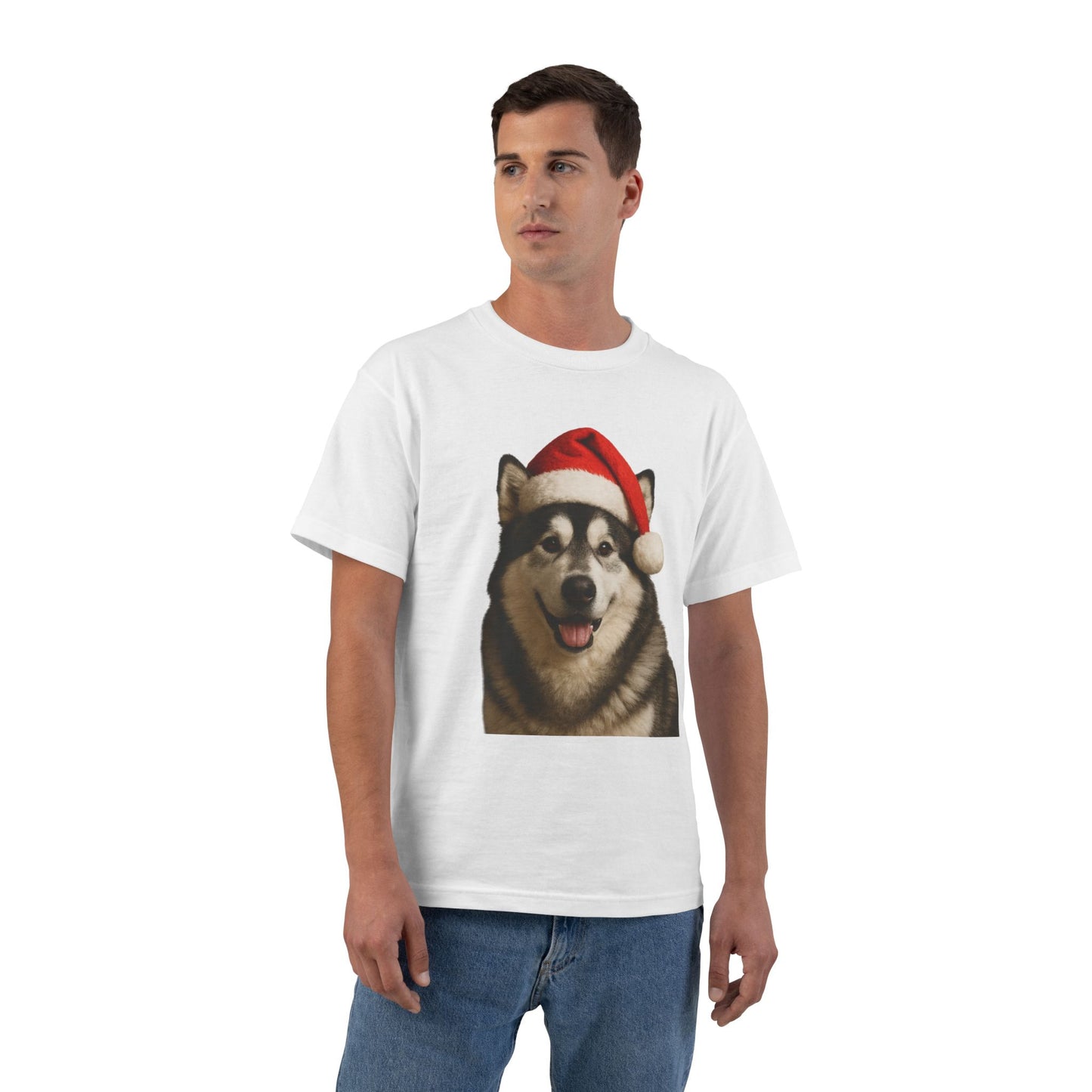 Santa Paws Malamute Men's Short-Sleeve Crewneck Tee