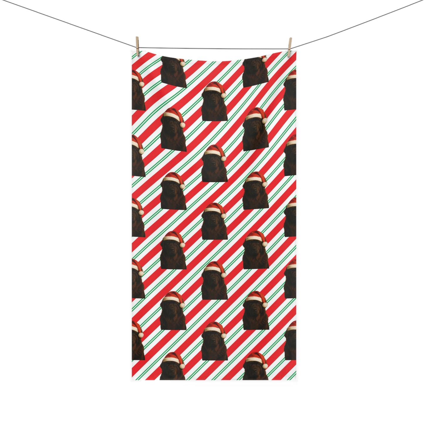 Santa Paws Newfie Mink-Cotton  Beach Towel