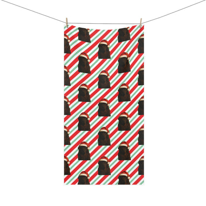 Santa Paws Newfie Mink-Cotton  Beach Towel
