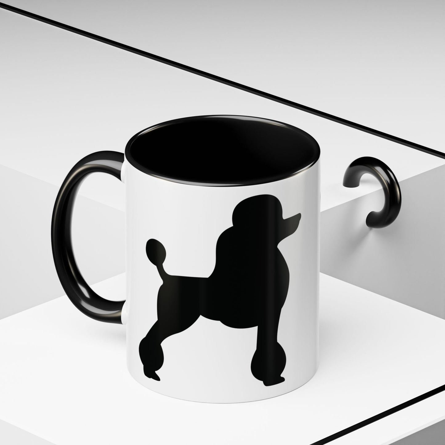 Poodle Silhouette 2-Tone Coffee Mug