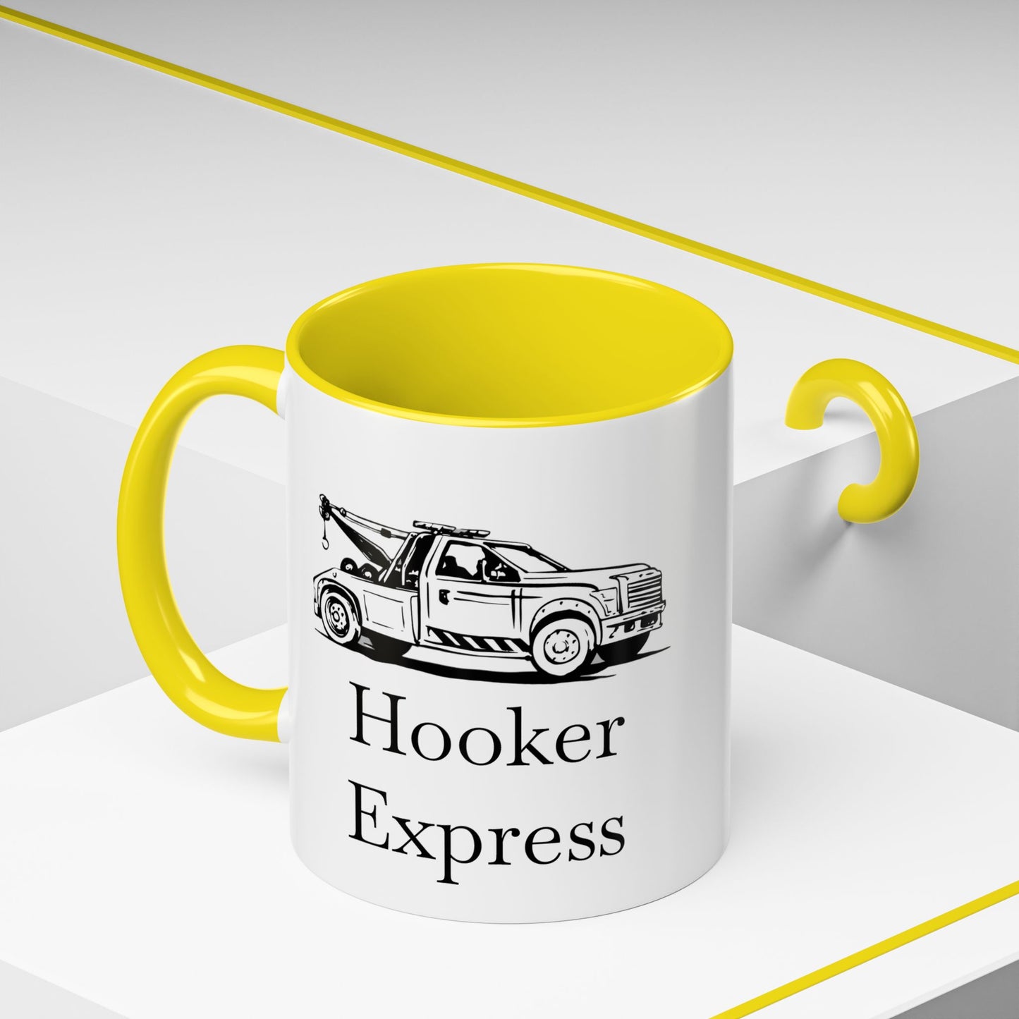 H**ker Express Wheel Lift Tow Truck 2-Tone Coffee Mug