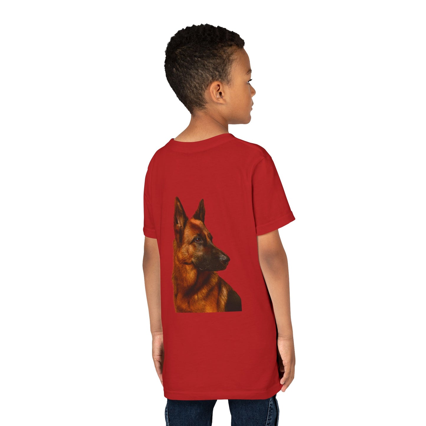 German Shepherd Head Youth Unisex Short Sleeve Crewneck Tee