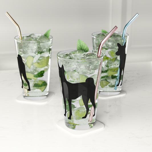 Basenji  Silhouette Drinking Glass
