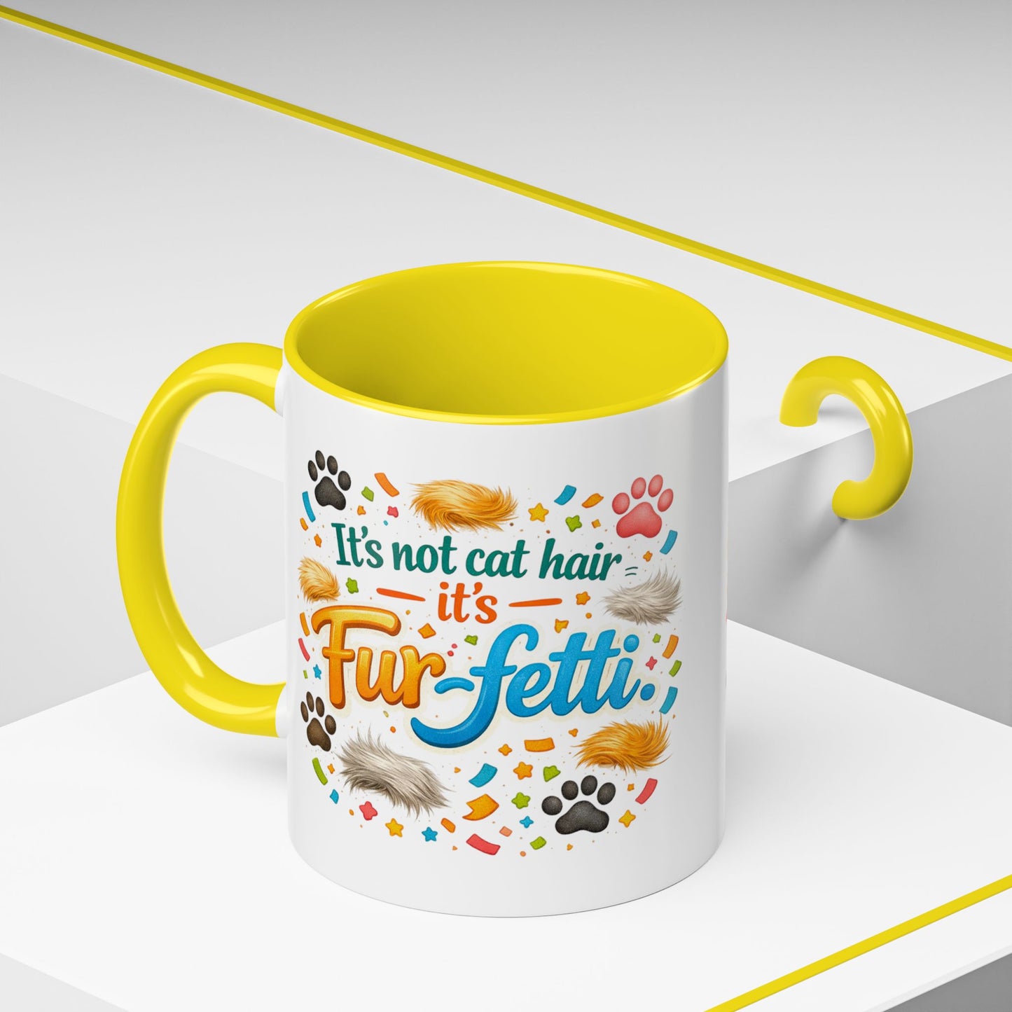 Fur-Fetti Cat 2-Tone Coffee Mug