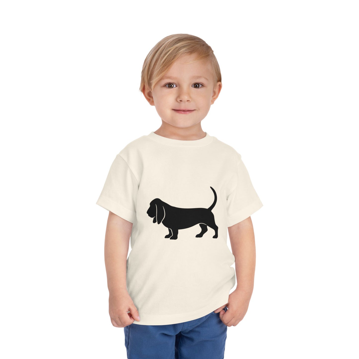 Basset Silhouette Toddler Unisex Short Sleeve Crewneck Tee