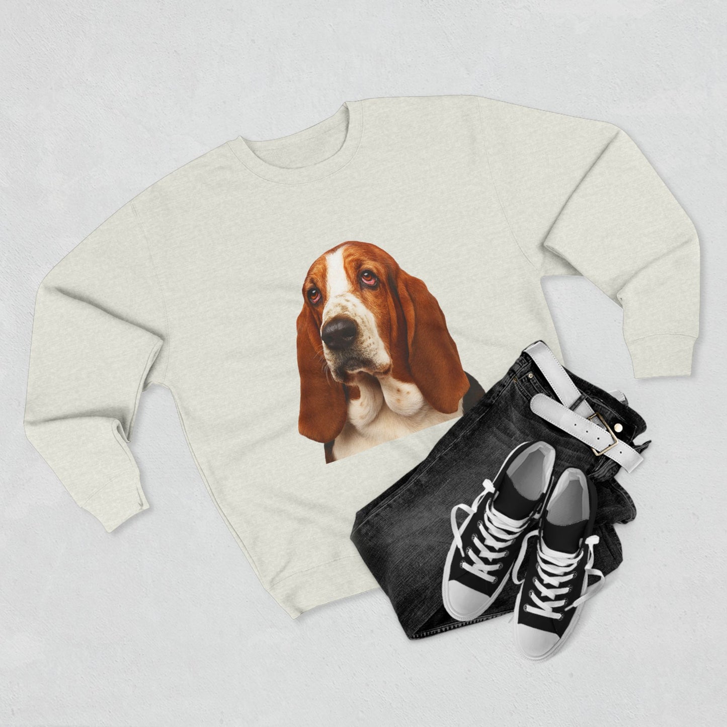 Basset Head Unisex Crewneck Sweatshirt