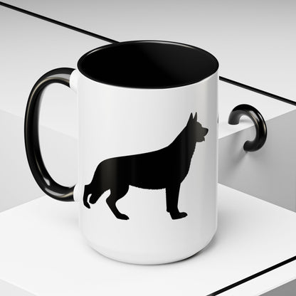 German Shepherd Silhouette 2-Tone Coffee Mug