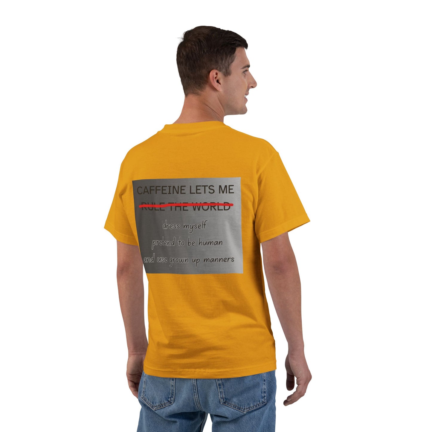 Caffeine Lets Me Men's Short-Sleeve Crewneck Tee