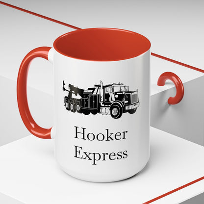 H**ker Express Heavy Tow Truck 2-Tone Coffee Mug