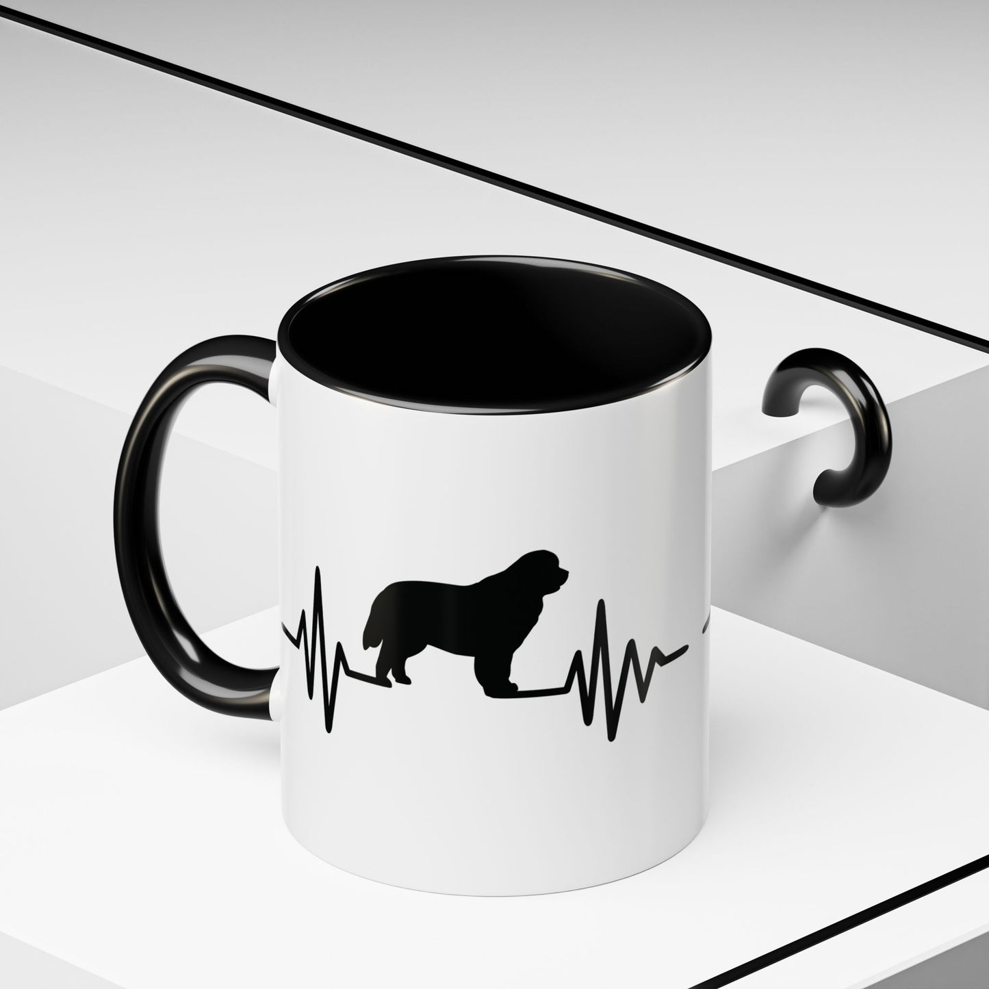 My Heart Beats For Newfies 2-Tone Coffee Mug