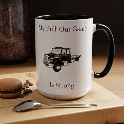 Pull Out Flatbed Tow Truck 2-Tone Coffee Mug