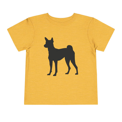 Basenji Silhouette Toddler Unisex Short Sleeve Crewneck Tee