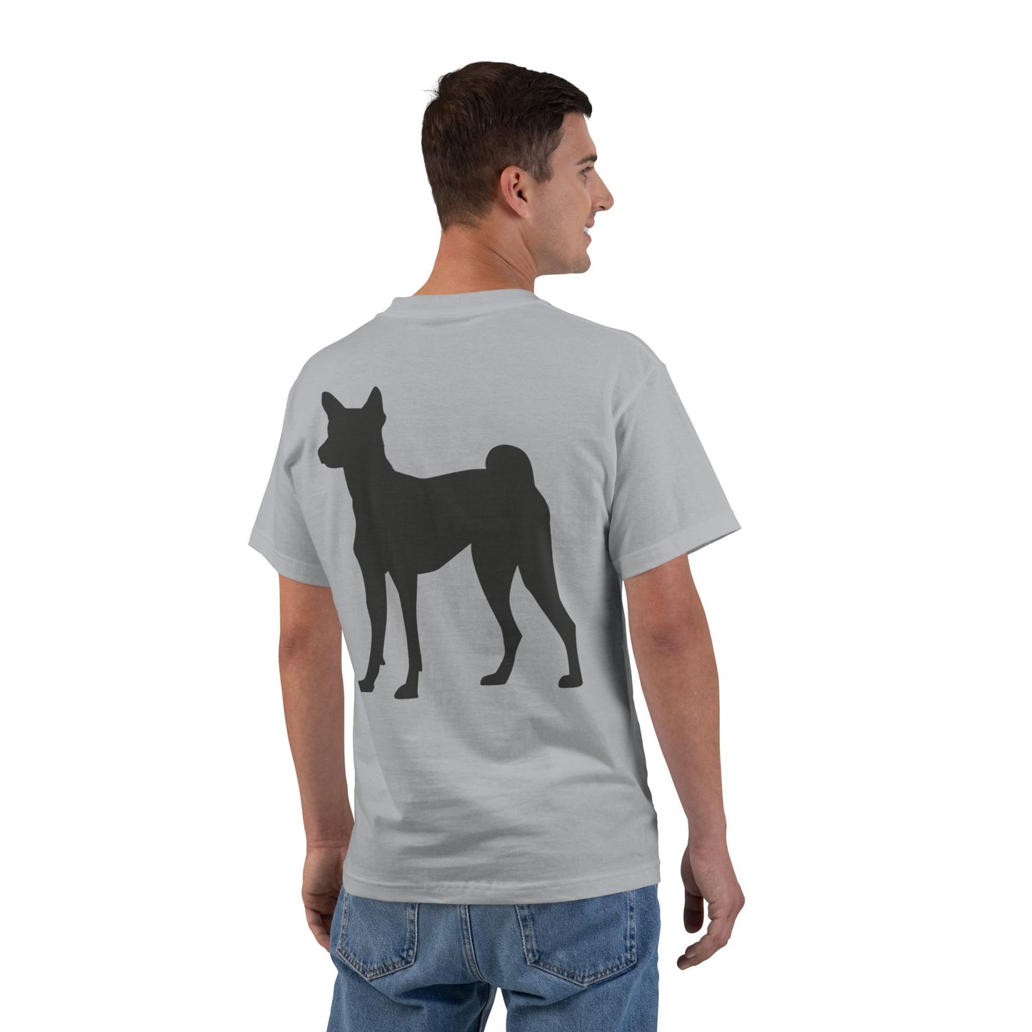 Basenji Silhouette Men's Short-Sleeve Crewneck Tee