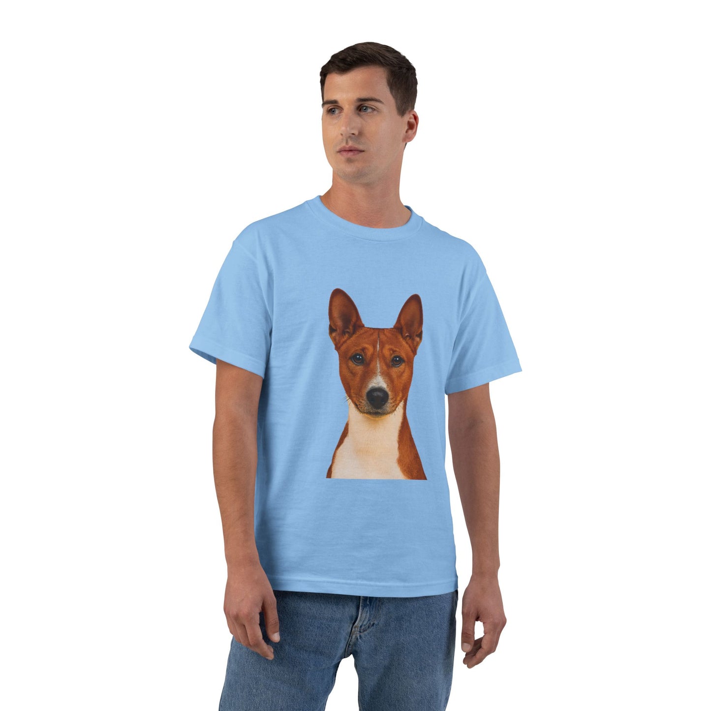 Basenji Head Men's Short-Sleeve Crewneck Tee