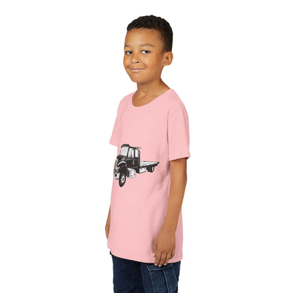 Flatbed Tow Truck Youth Unisex Short Sleeve Crewneck Tee