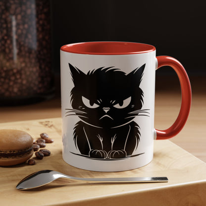 Angry Cat 2-Tone Coffee Mug