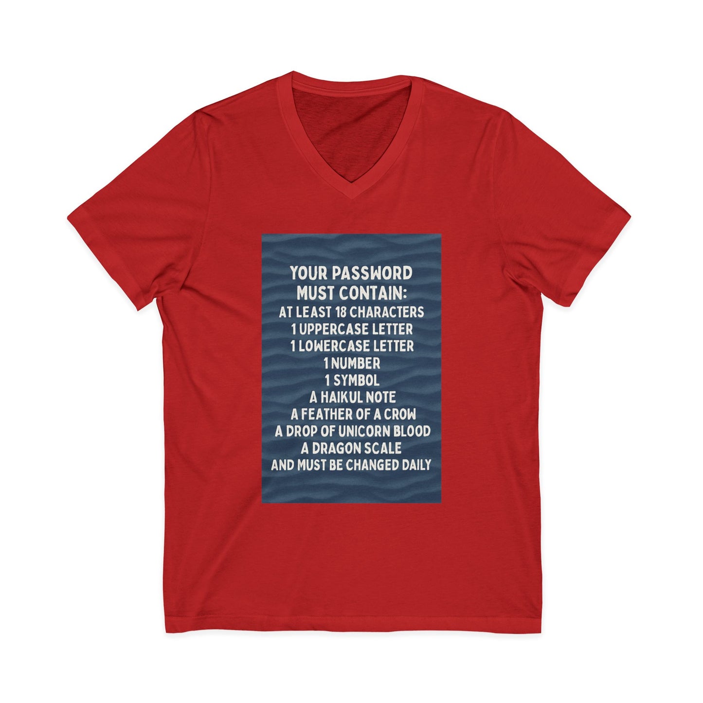 Password Unisex Short Sleeve V-Neck Tee