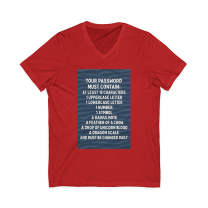 Password Unisex Short Sleeve V-Neck Tee