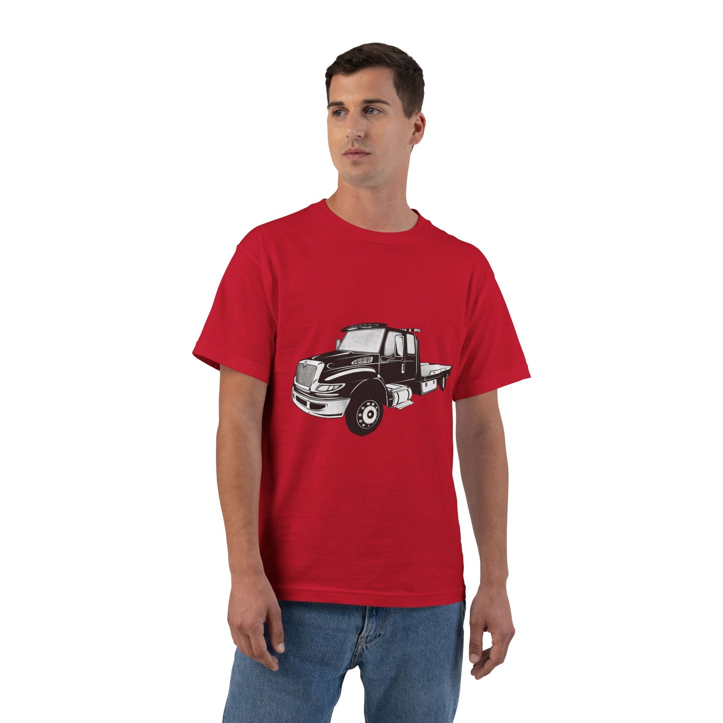 Flatbed Tow Truck Men's Short-Sleeve Crewneck Tee
