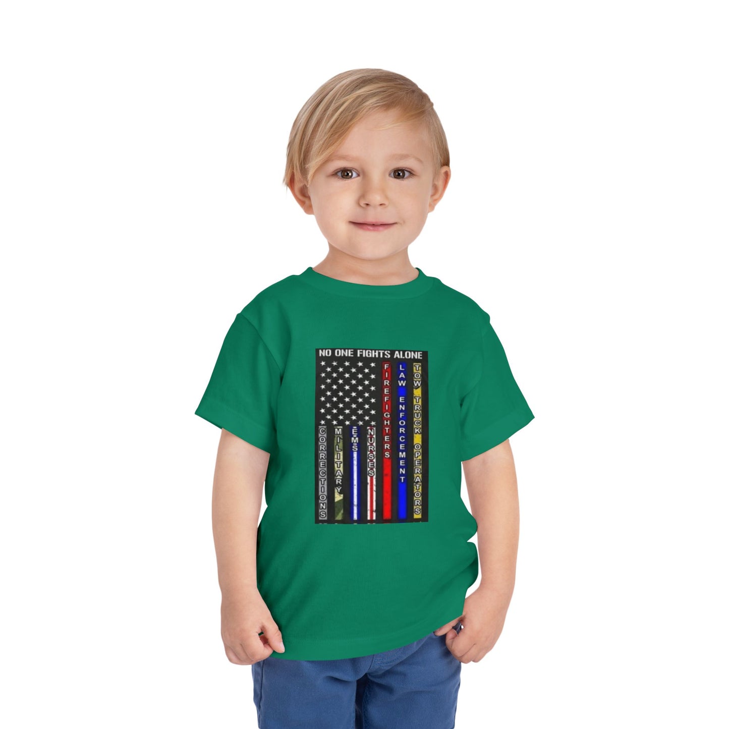 No One Fights Alone Toddler Unisex Short Sleeve Crewneck Tee