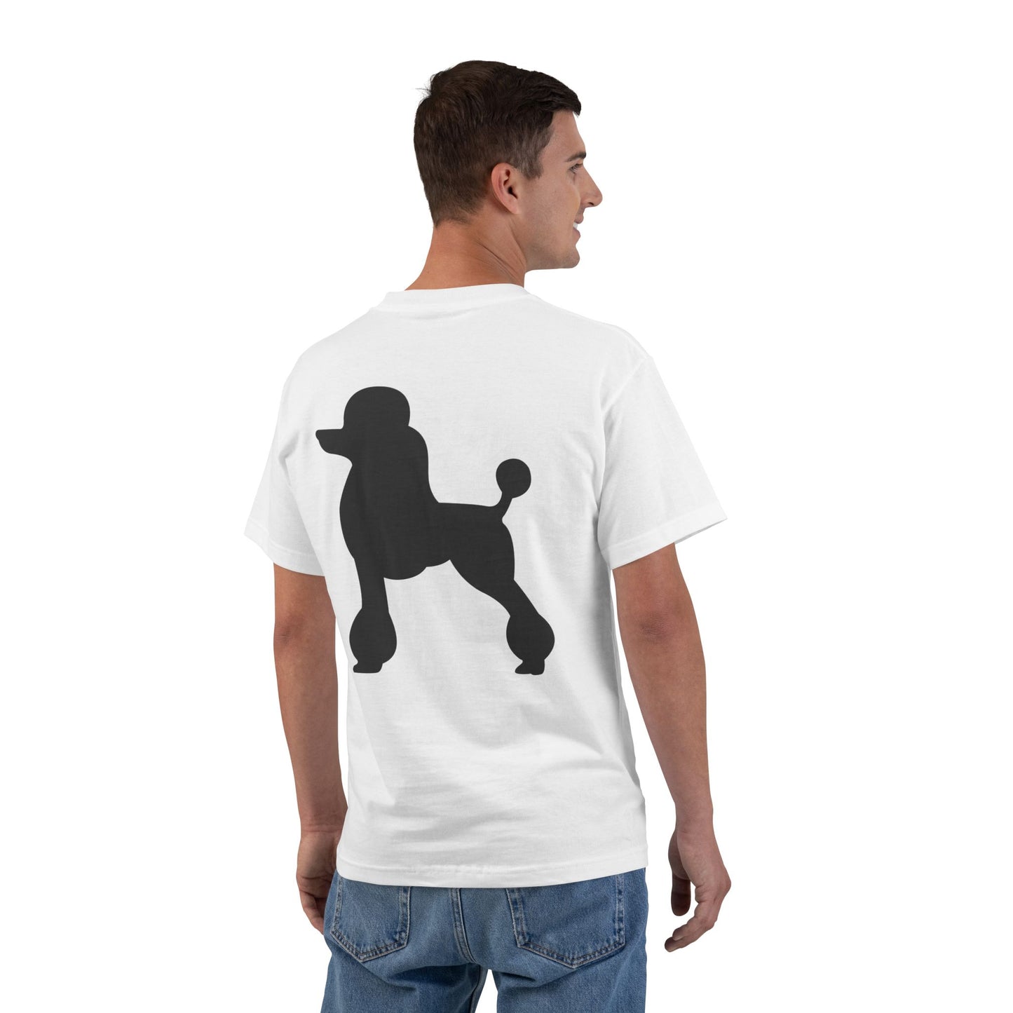Poodle Silhouette Men's Short-Sleeve Crewneck Tee