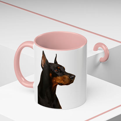 Doberman Head 2-Tone Coffee Mug