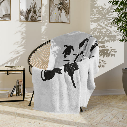 Matter Of Fact Cat Velveteen Microfiber Blanket