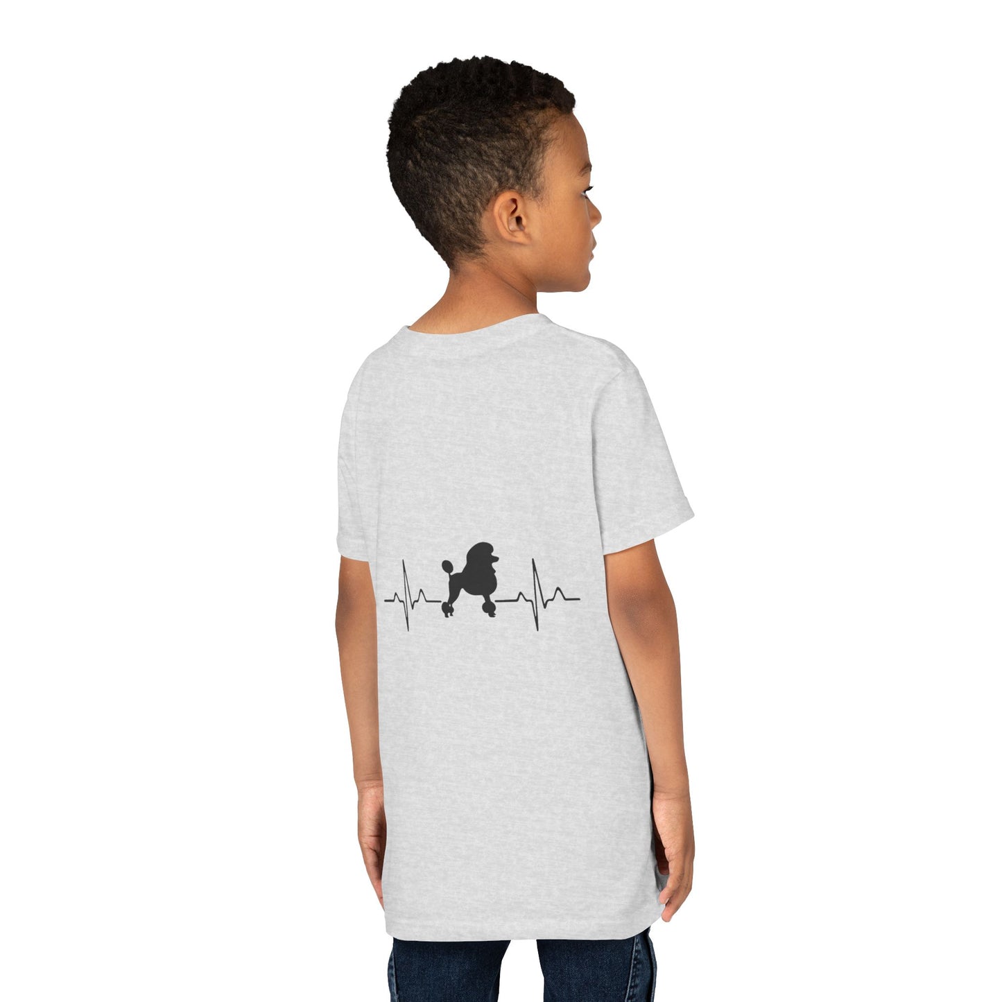 My Heart Beats For Poodles Youth Unisex Short Sleeve Crewneck Tee