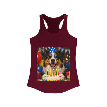 Birthday Buddy Aussie Women's Racerback Tank
