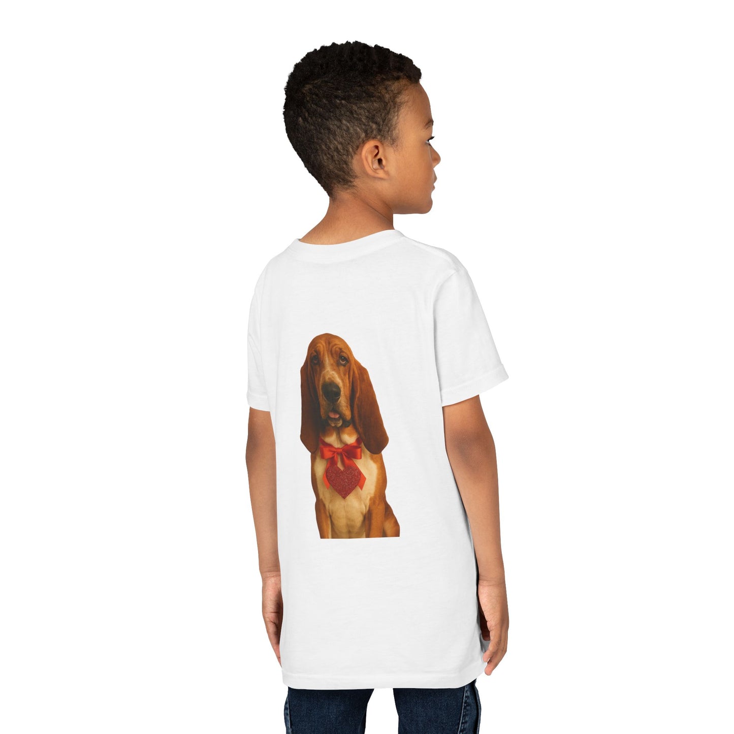 Cupid's Companion Basset Youth Unisex Short Sleeve Crewneck Tee