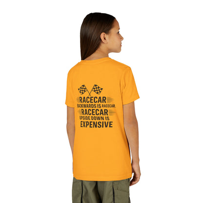 Racecar Backwards Youth Unisex Short Sleeve Crewneck Tee