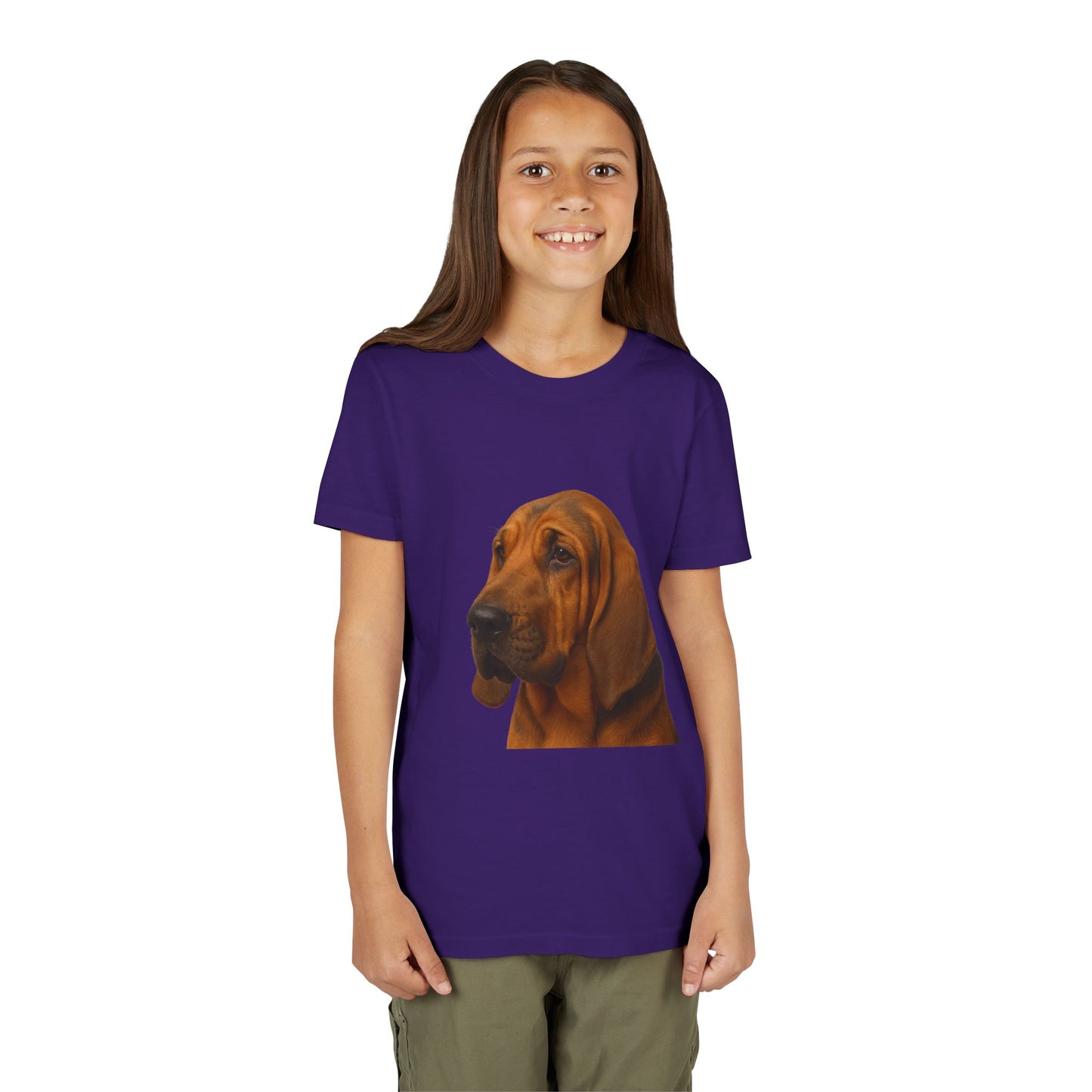 Bloodhound Head Youth Unisex Short Sleeve Crewneck Tee