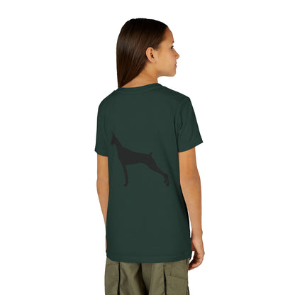 Doberman Head Youth Unisex Short Sleeve Crewneck Tee