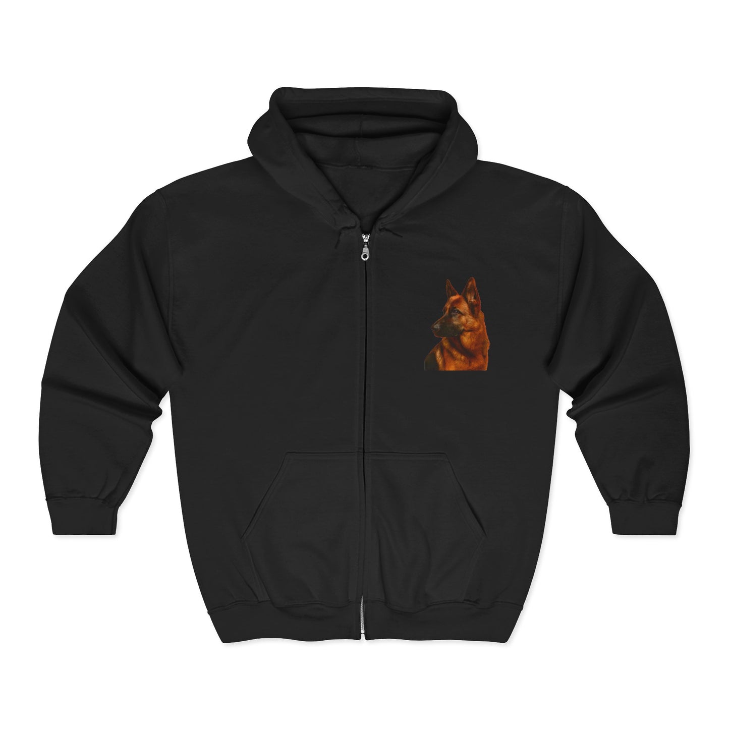 German Shepherd Head Unisex Full Zip Hoodie
