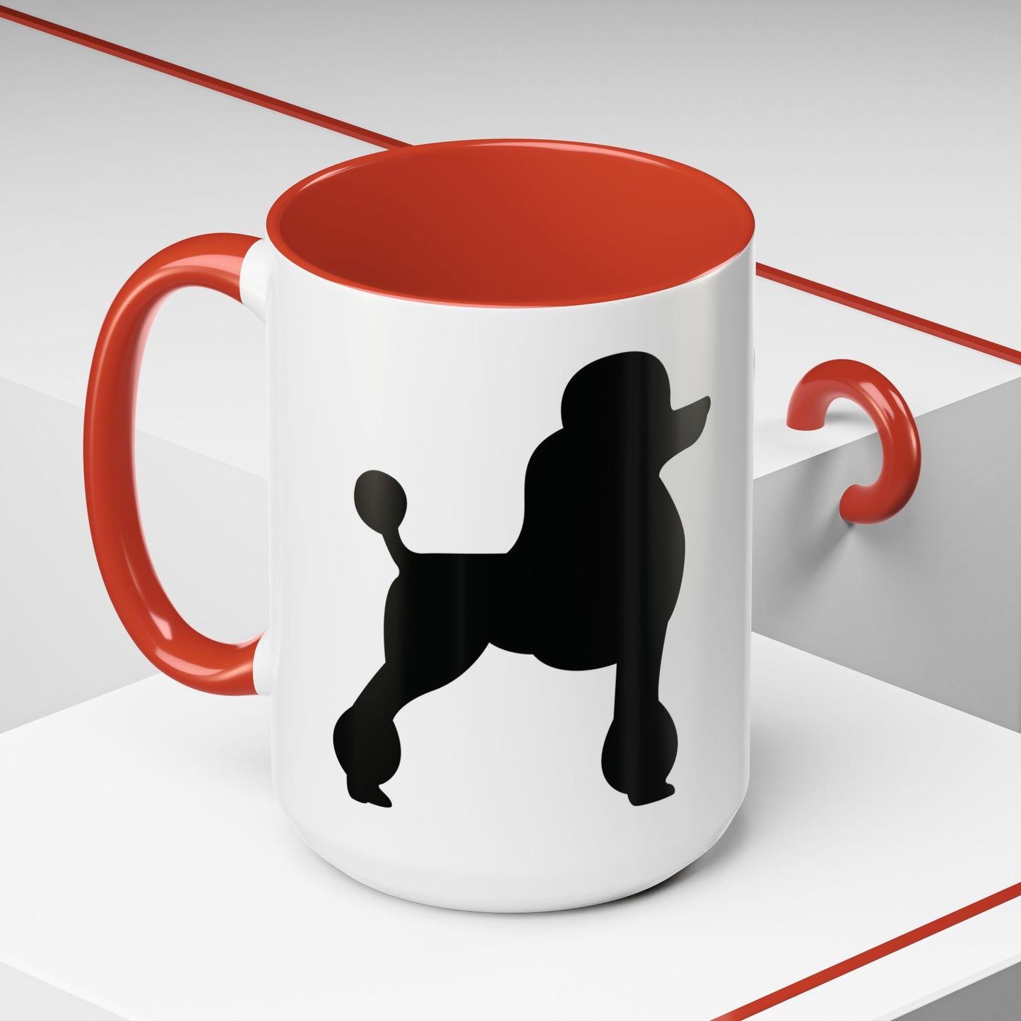 Poodle Silhouette 2-Tone Coffee Mug