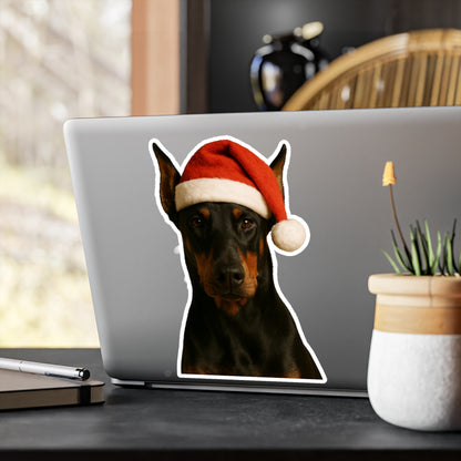 Santa Paws Doberman Vinyl Decal