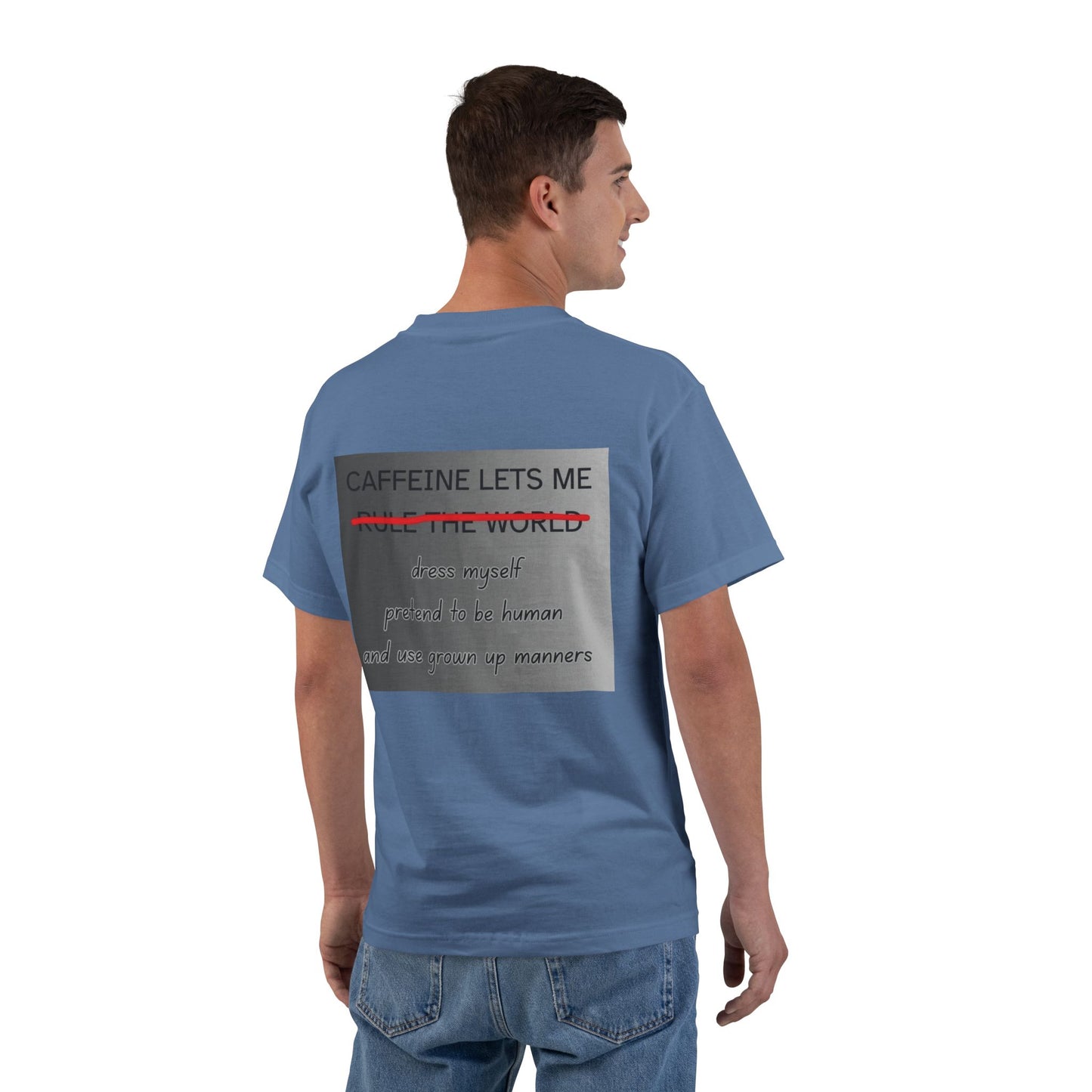 Caffeine Lets Me Men's Short-Sleeve Crewneck Tee
