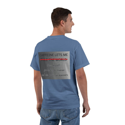 Caffeine Lets Me Men's Short-Sleeve Crewneck Tee