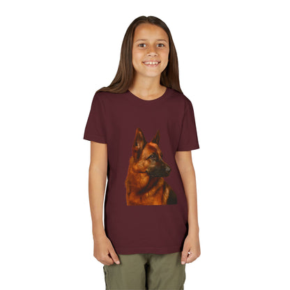 German Shepherd Head Youth Unisex Short Sleeve Crewneck Tee