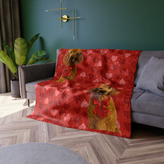 Cupid's Companion Poodle Crushed Velvet Blanket