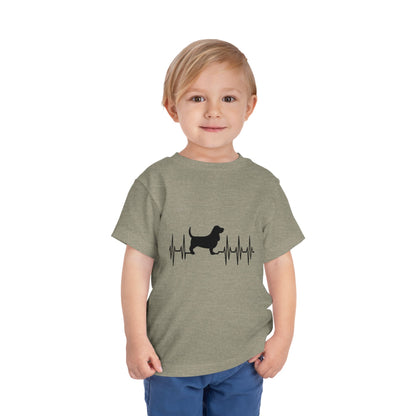 My Heart Beats For Bassets Toddler Unisex Short Sleeve Crewneck Tee