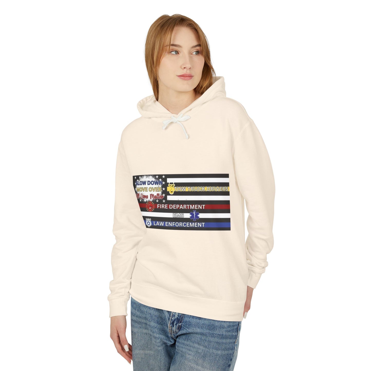 Slow Down Move Over Flag Unisex Lightweight Hoodie