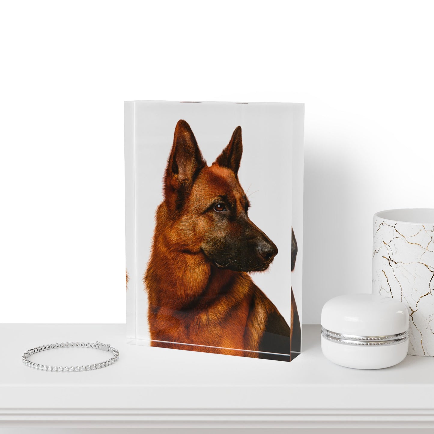 German Shepherd Head Acrylic Photo Block