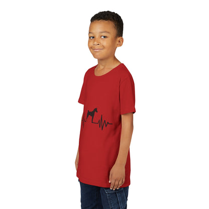 My Heart Beats For Basenjis Youth Unisex Short Sleeve Crewneck Tee