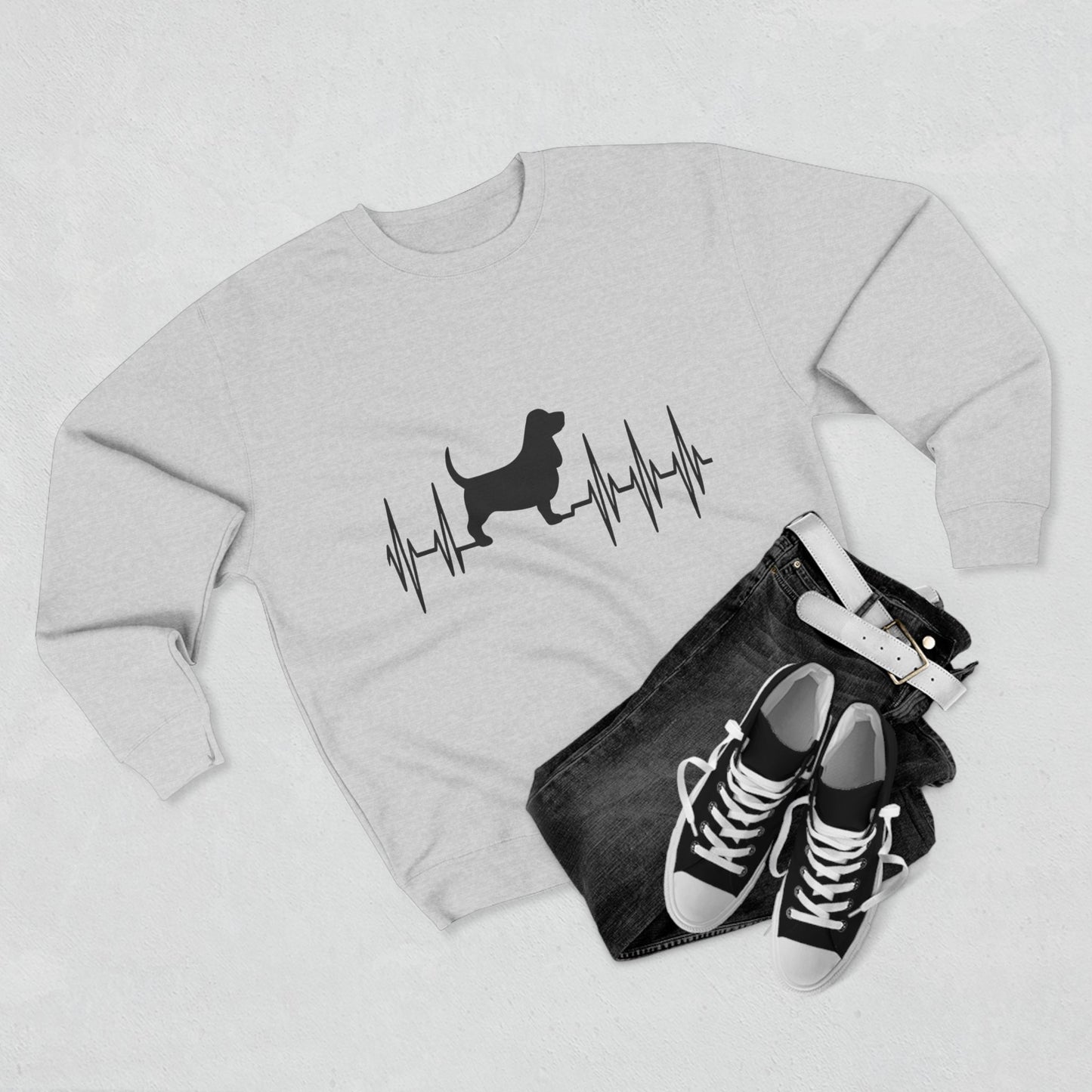 My Heart Beats For Bassets Unisex Crewneck Sweatshirt