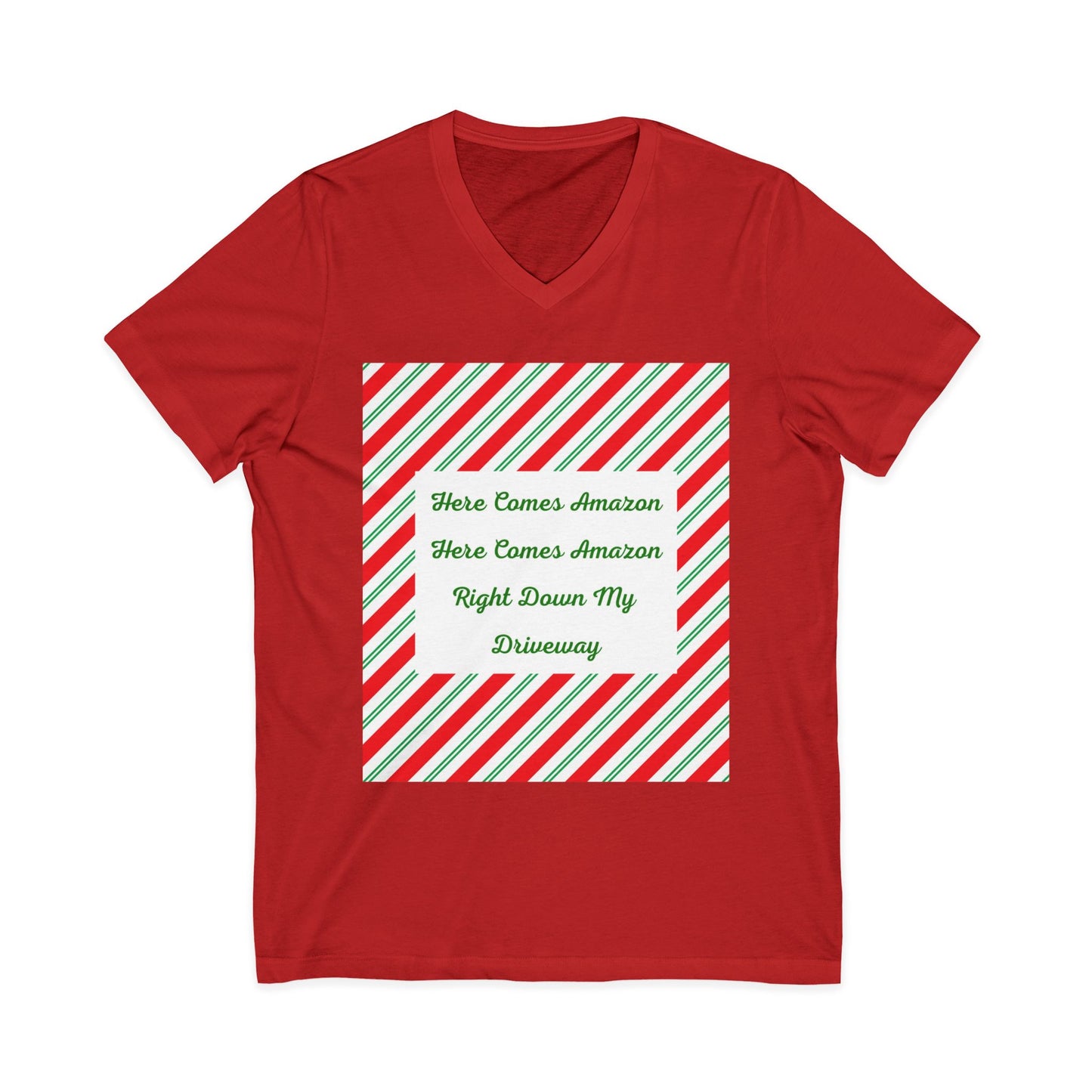 Here Comes Amazon Unisex Short Sleeve V-Neck Tee